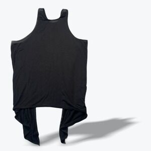 Carbon38 Tank Top Split Back Tie Back Activewear Black Made in USA Womens XS